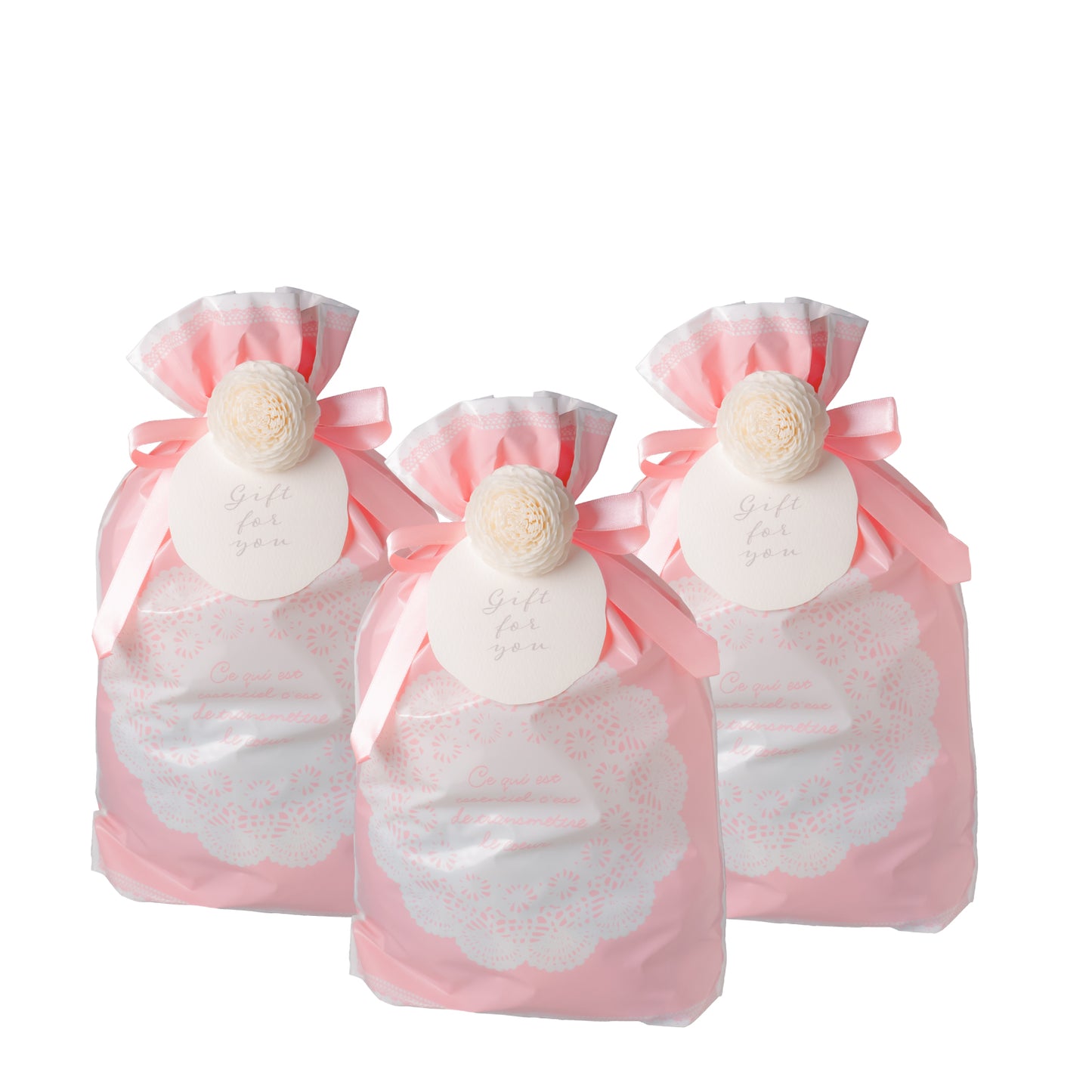 ギフトラッピングセット_レースリボン柄[34×23cm]